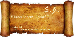 Simonidesz Jenő névjegykártya