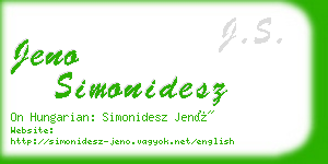 jeno simonidesz business card